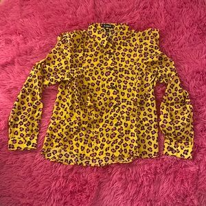 Kidpik Cheetah Print Botton Down Girls Top